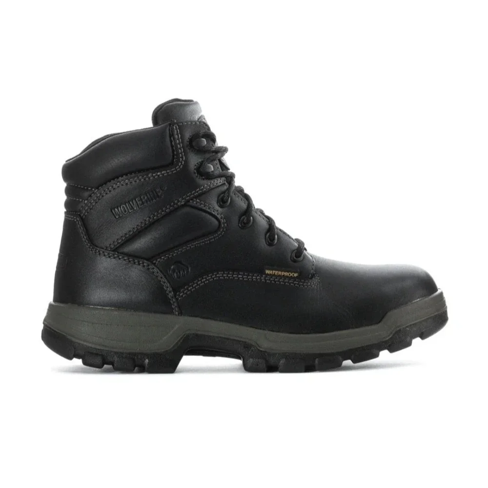 Men's Size 9.5 Extra Wide- Wolverine Stratus Waterproof Work Boots Black W08141